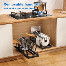 Mustorn 10-divider rack separating pots, pans, and lids