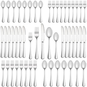 MUTNITT 50-piece flatware set for 10 with mirror-polished finish for elegant daily dining
