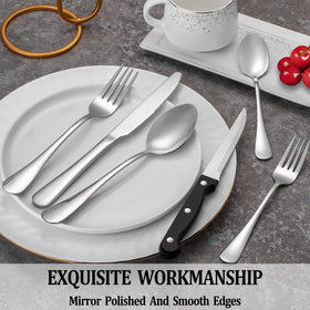 MUTNITT dinner spoons with a mirror polish enhance table presentation and easy cleaning.