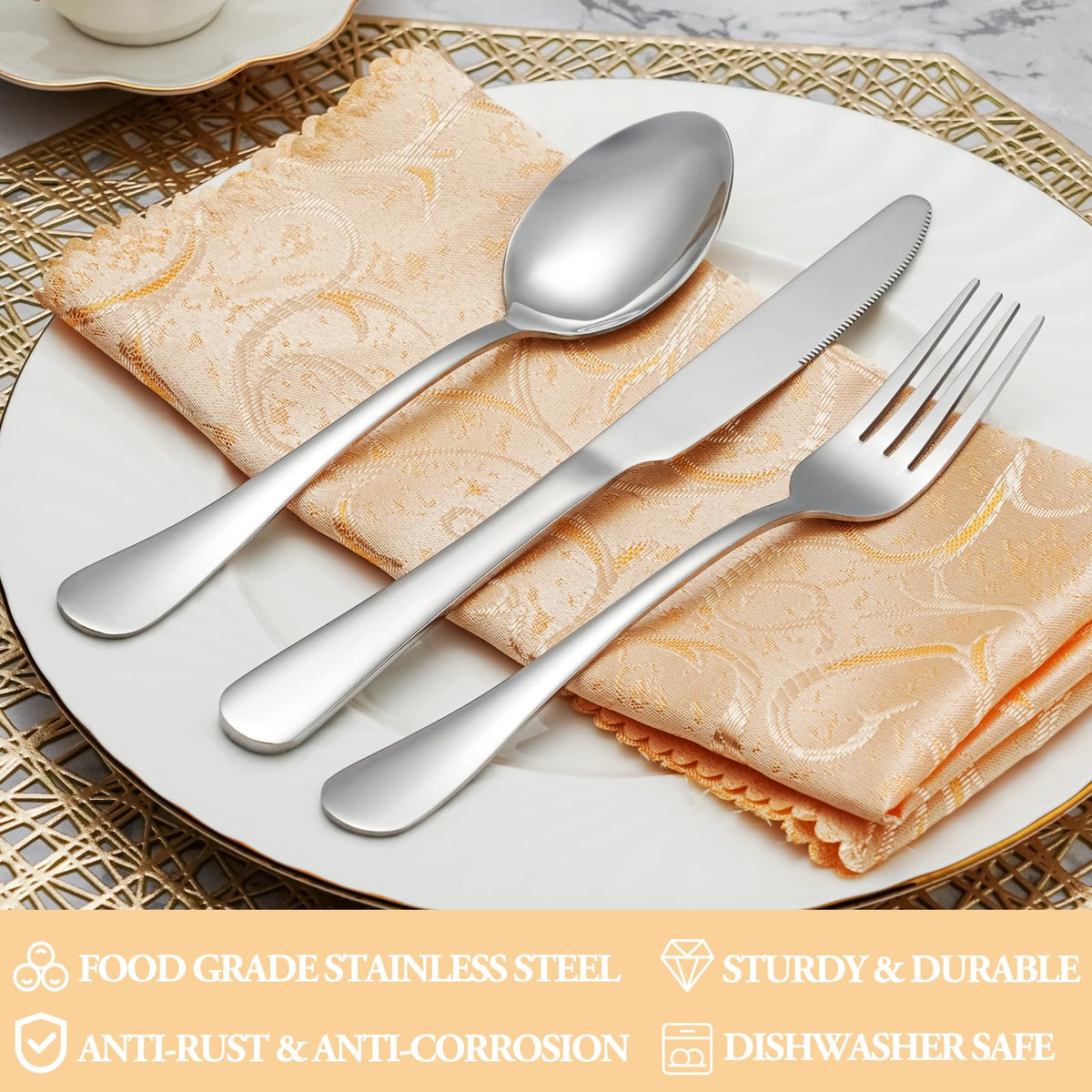 MUTNITT stainless steel flatware proves durable and rust-resistant for daily meals