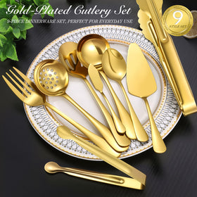 Mwellewm gold serving spoons for easy portioning at gatherings.