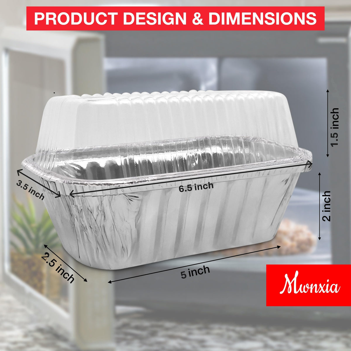 Mwnxia 25-pack disposable loaf pans with lids for catering and take-out convenience
