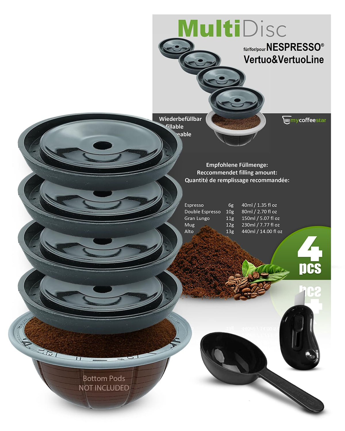 Mycoffeestar easy-press lid ensuring consistent cups.