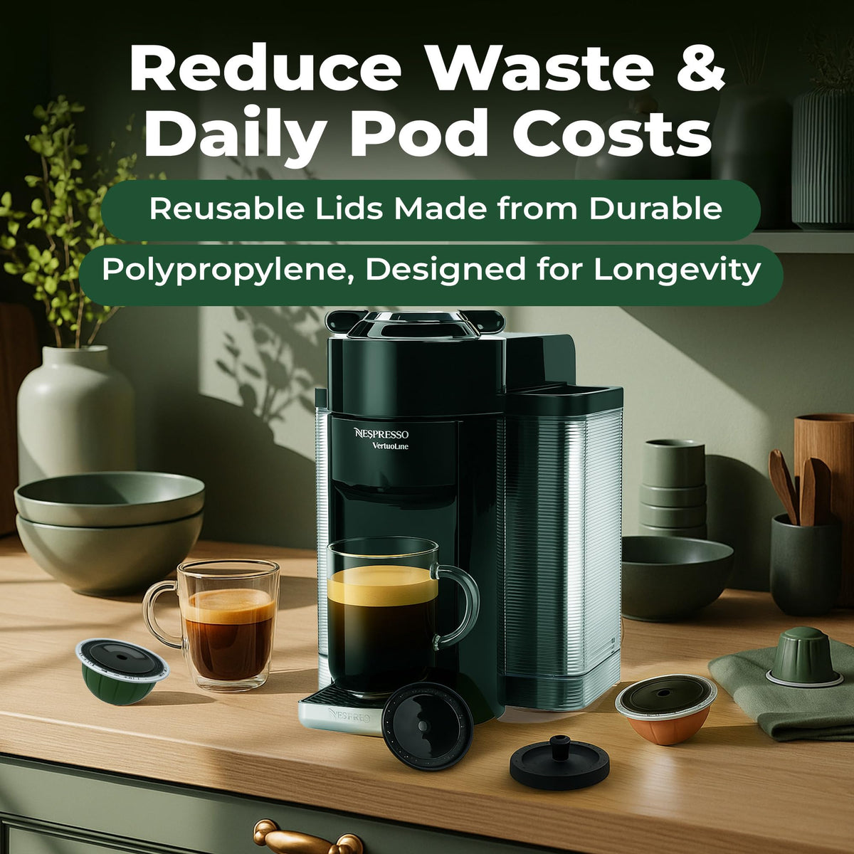 Mycoffeestar pod lid ready for quick prep and savings.