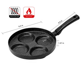 Cool bakelite handle on the MyLifeUNIT egg pan during cooking.