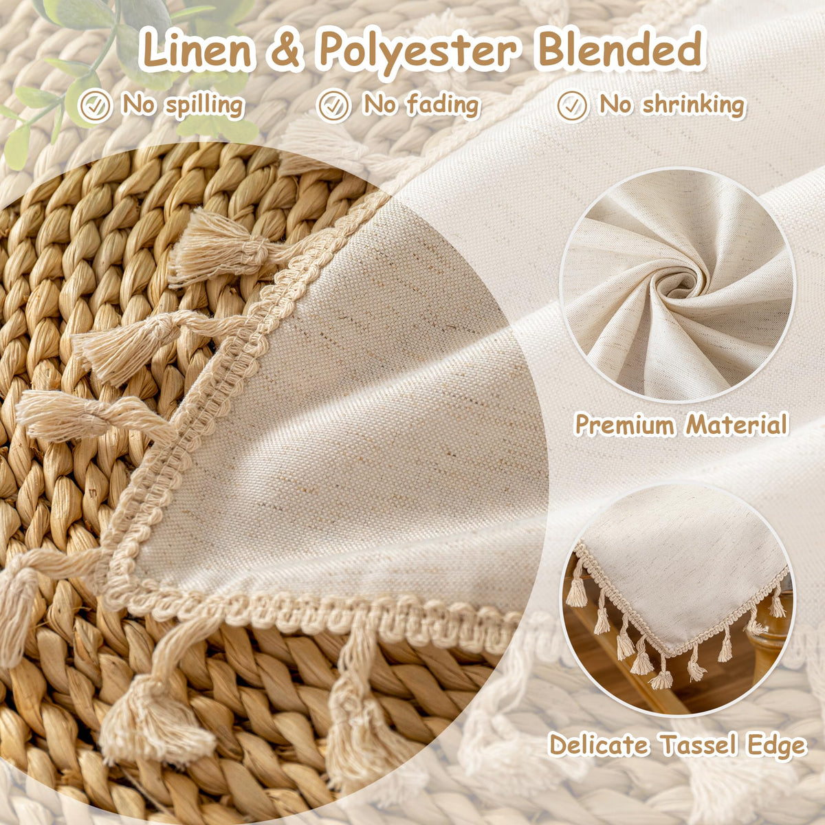 MYSKY HOME rectangle tablecloth 60x120 inches on a dining table.