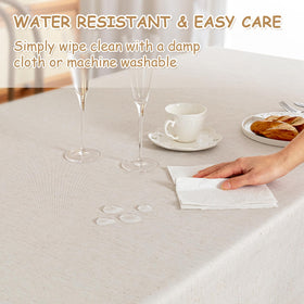 MYSKY HOME indoor/outdoor tablecloth ready for versatile use.