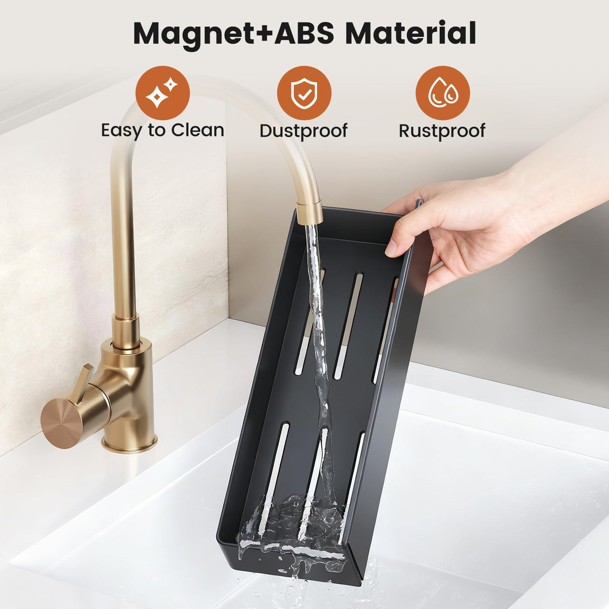Mystozer paper towel holder and utensils rack keep counters clutter-free.