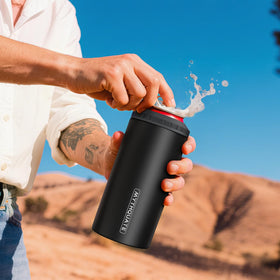 MYTHQUATE 3-in-1 Slim Can Cooler accommodates bottles with ease
