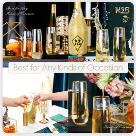 N9R elegant clear flutes suitable for weddings and parties