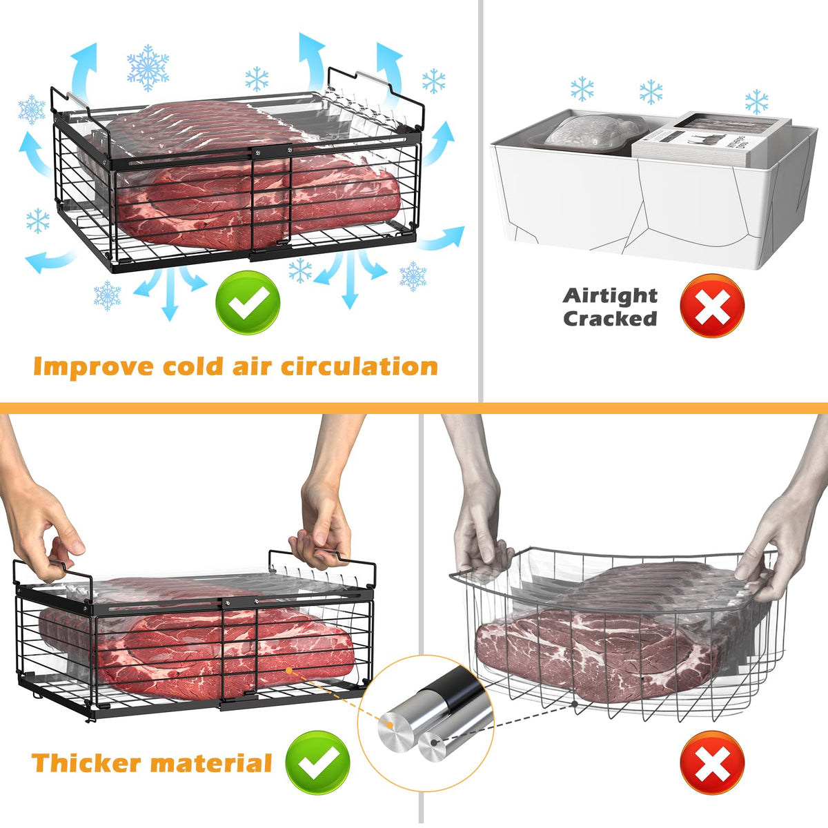 NADAMOO freezer bin features grid airflow for faster cooling