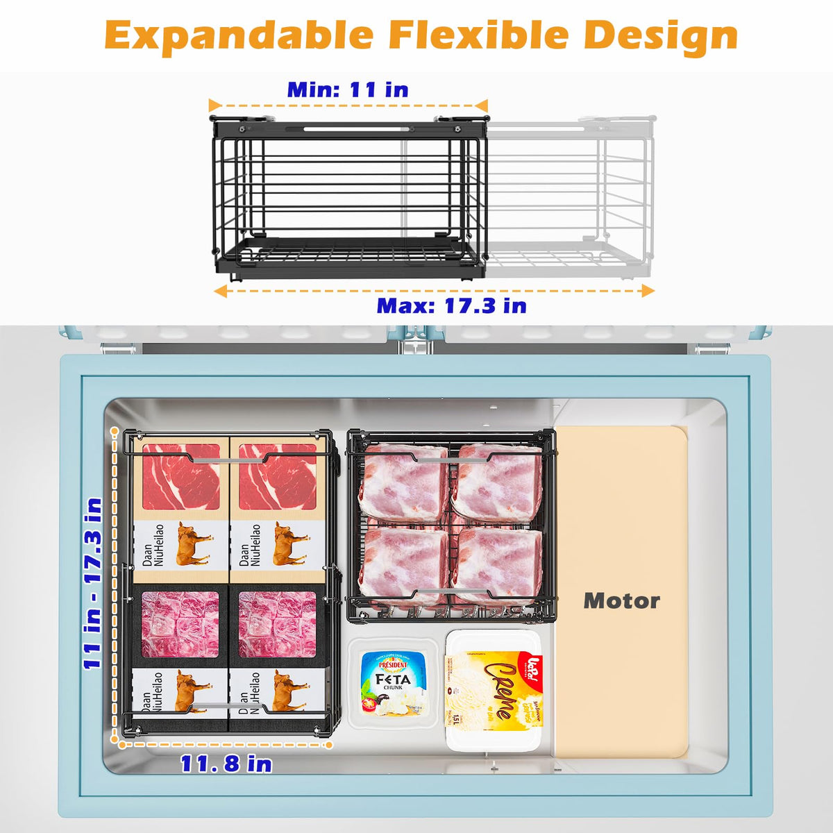 NADAMOO metal basket provides sturdy storage for bulk items