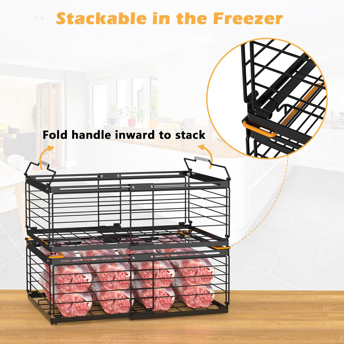 NADAMOO freezer bin with handle enables gentle lifting without digging.