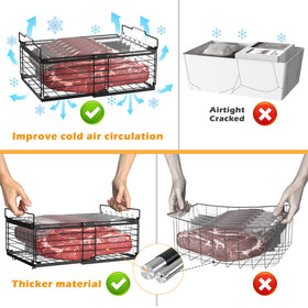 NADAMOO metal grid freezer basket highlights strong build for heavy items.