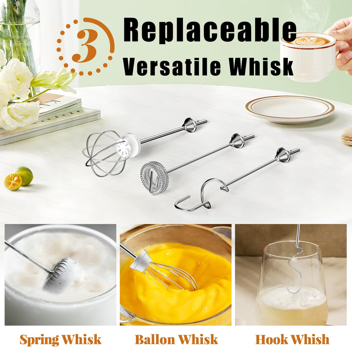 Nahida stainless steel whisk heads are durable and dishwasher-safe