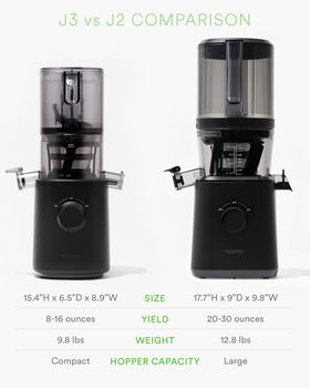 Nama J2 Juicer masticating design extracts more juice with less waste.