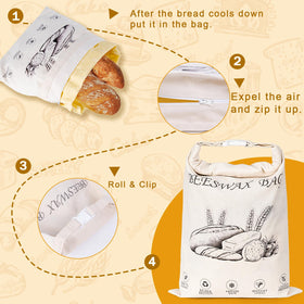 NANYI bag with artisan bread in navy bloom design