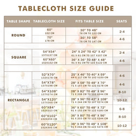 Nasitos easy-clean tablecloth cleans with mild soap and damp cloth