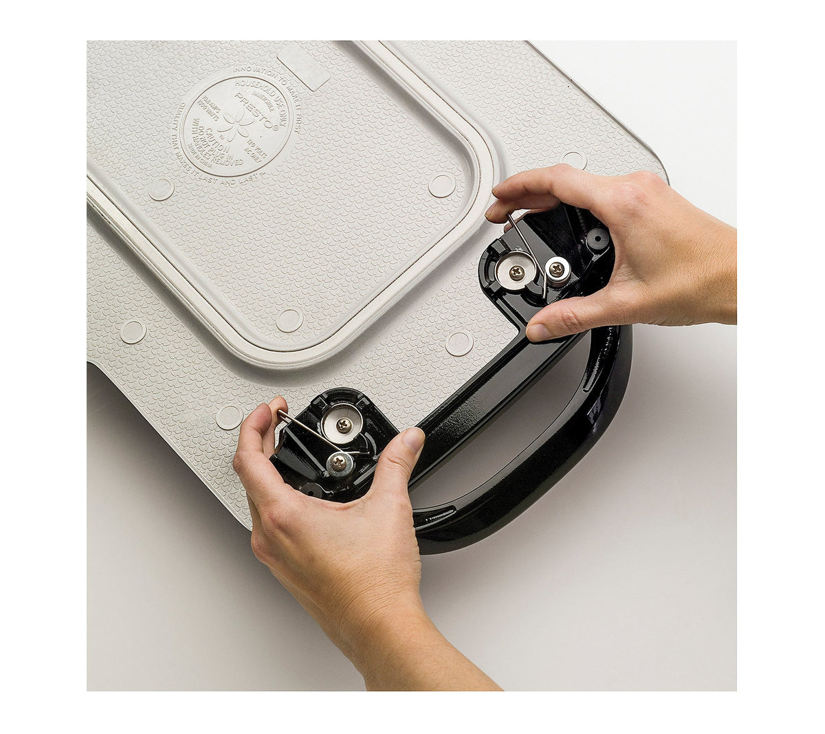 National Presto 07061 griddle highlights PFAS-free ceramic coating for easy food release and cleaning.