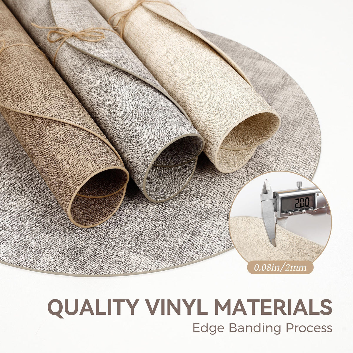 NCUE placemats easy-clean surface, quick wipe with damp cloth