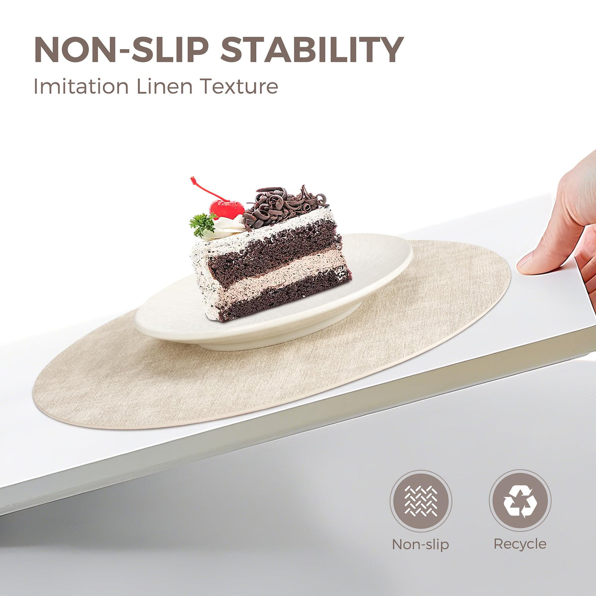 NCUE placemats heat-resistant protection under a hot pot on table
