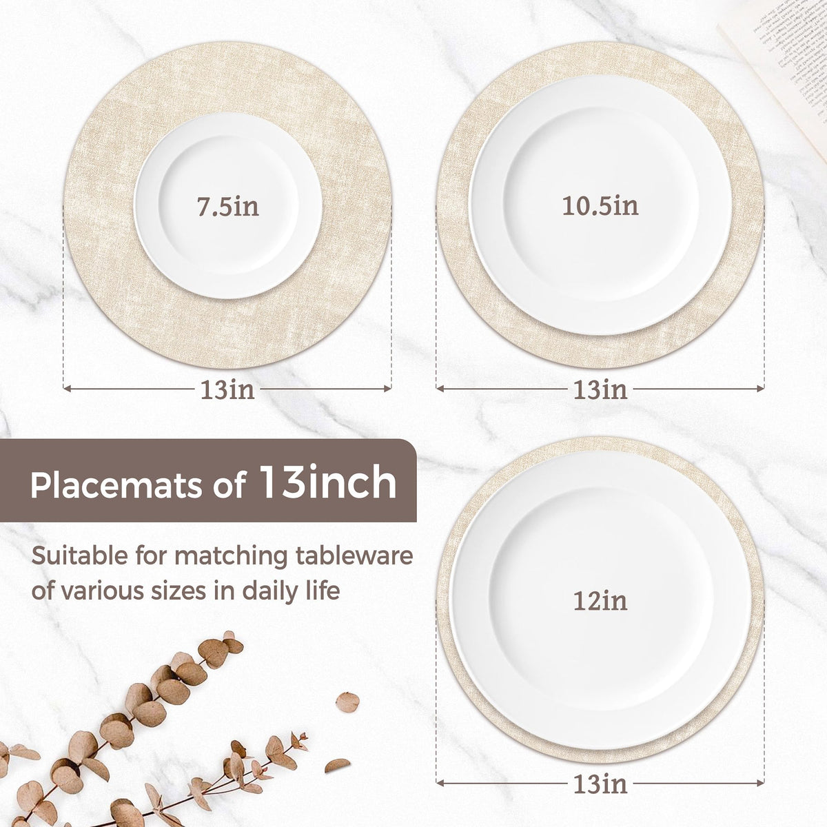 NCUE placemats close-up texture, faux leather feel, durable and wipe-clean