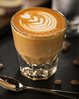 Necessia Cortado Glasses showcase octagonal paneled sides for easy handling.