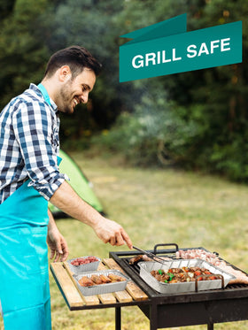 NEEBAKE cooking and roasting aluminum pan trays for even heating