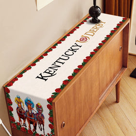 Nepnuser linen-look table runner enhances rustic table styling