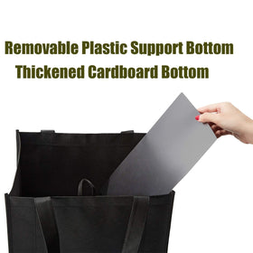 NERUB black bags feature sturdy panels that stand upright for quick packing.