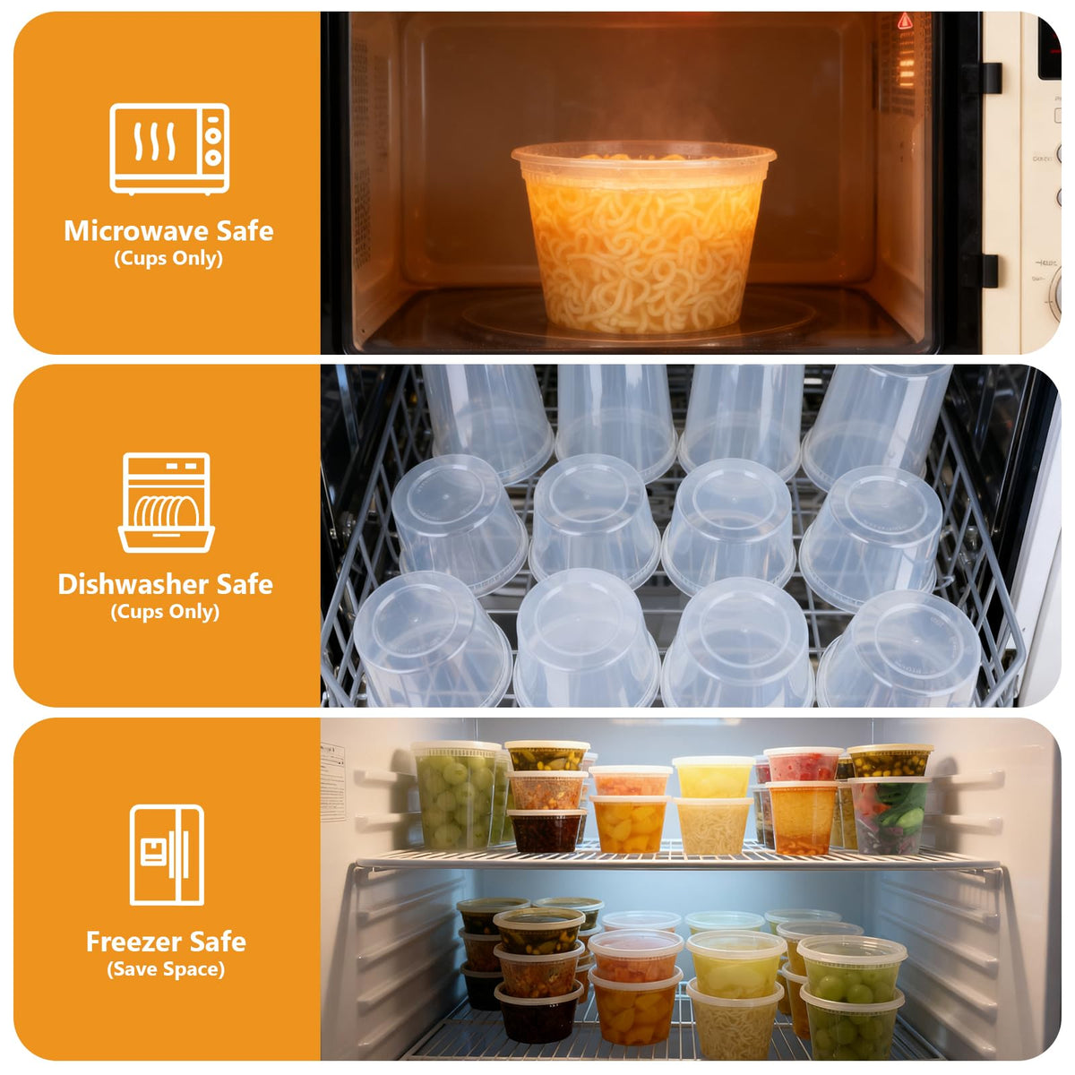 NESCCI freezer and top-rack microwave safe containers for easy reheating