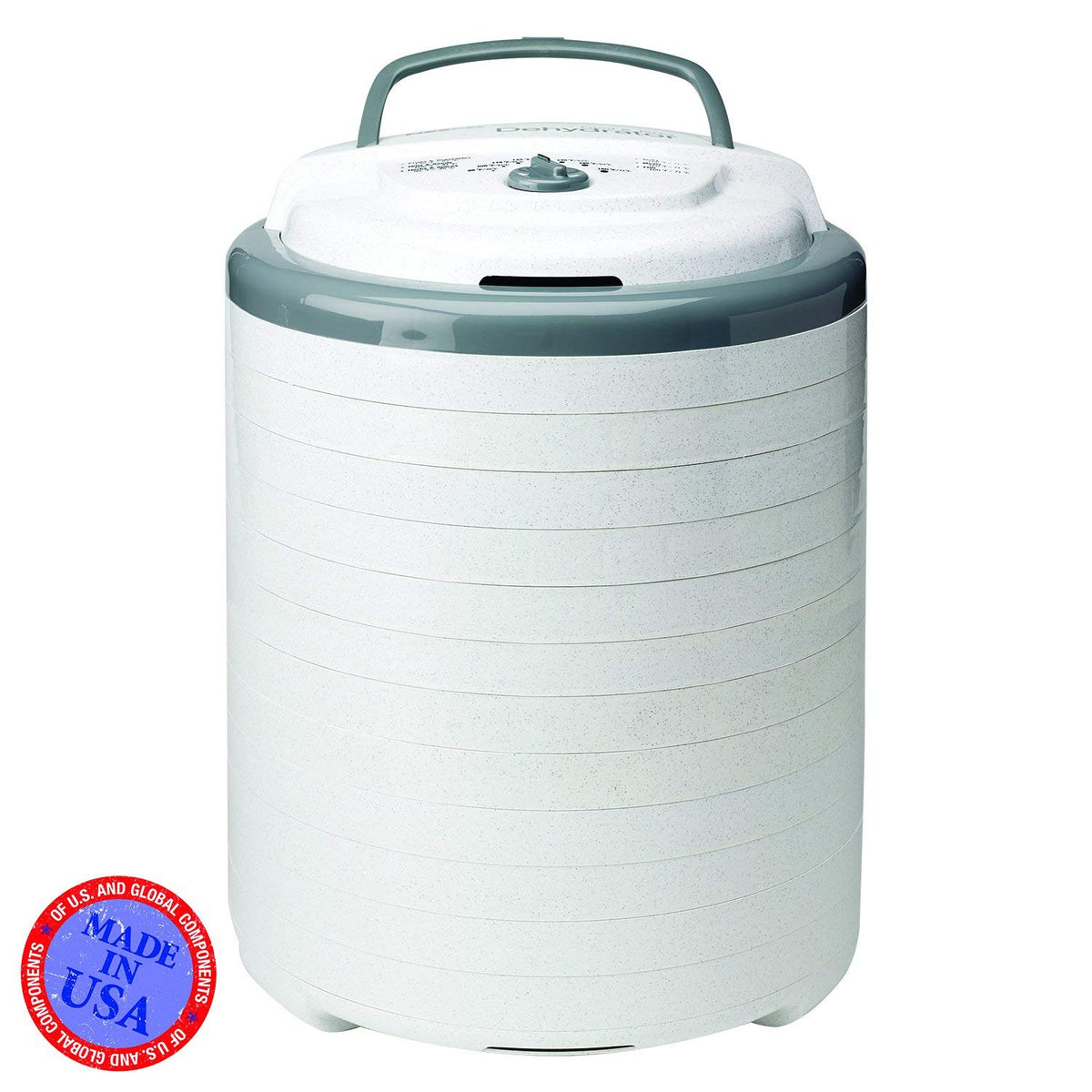 NESCO FD-75A expandable to 12 trays for larger batches.