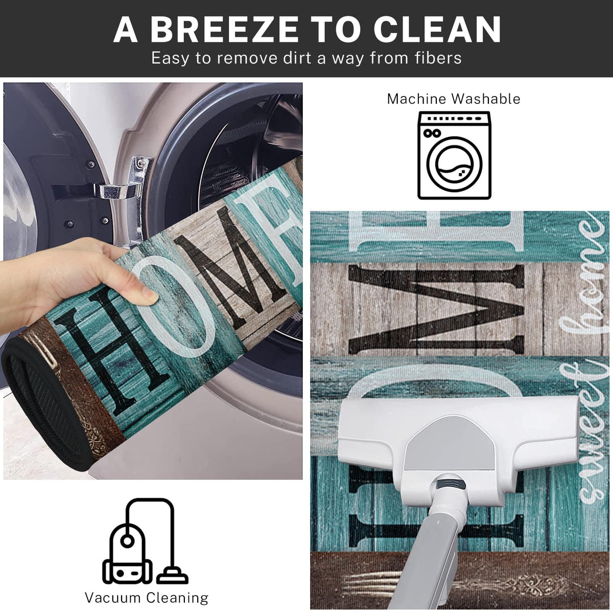 Nesphy kitchen mat with non-slip bottom detail for safer use