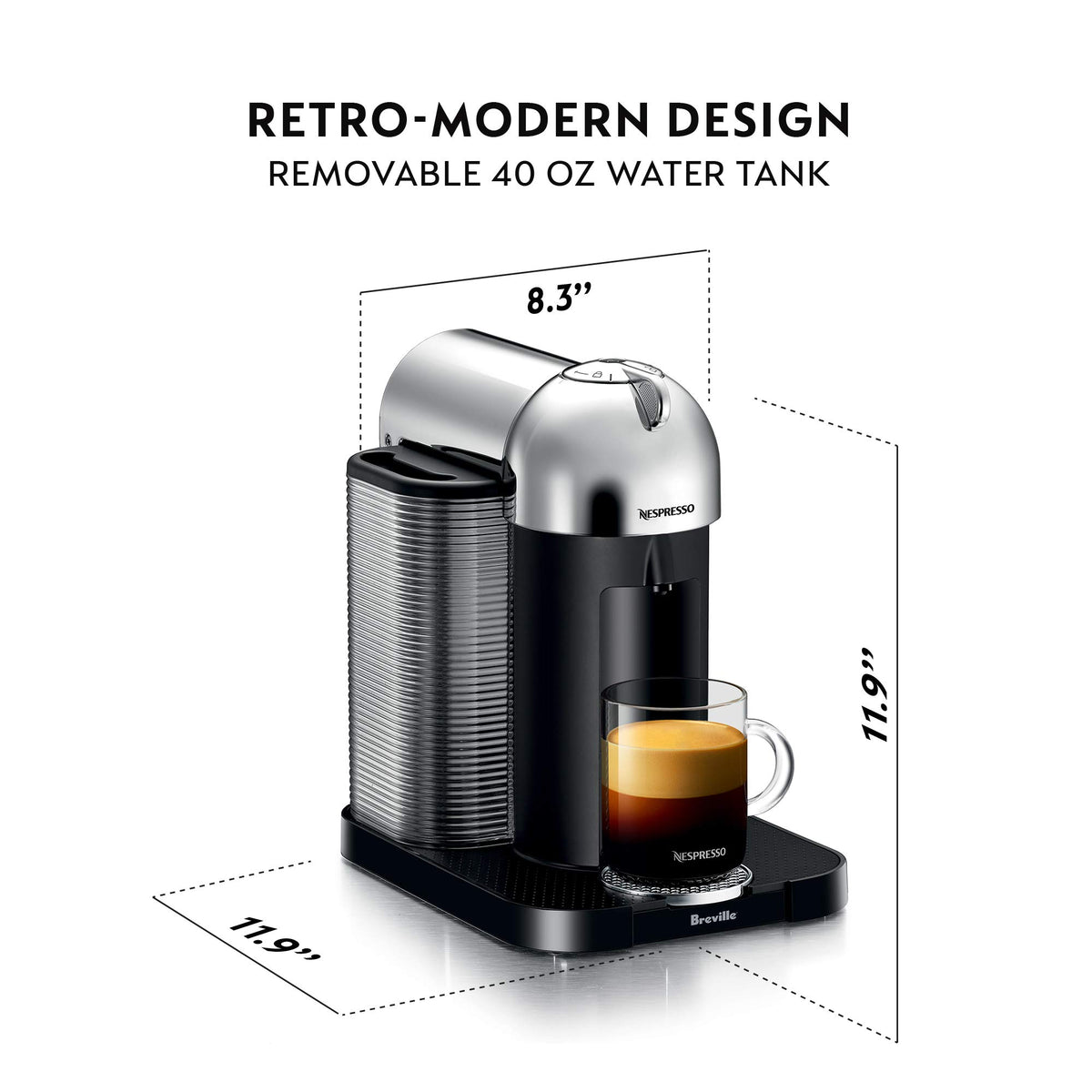 Nespresso Vertuo Chrome capsule bin helps keep your counter tidy