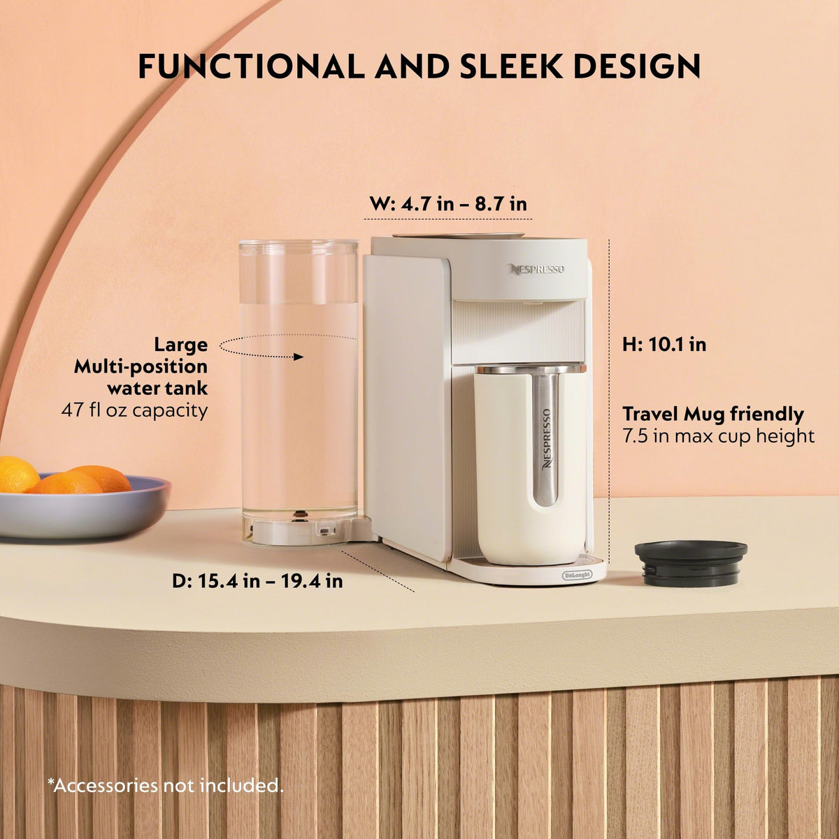 Nespresso Vertuo Up Coffee Creations button highlights concentrated brew for iced drinks.