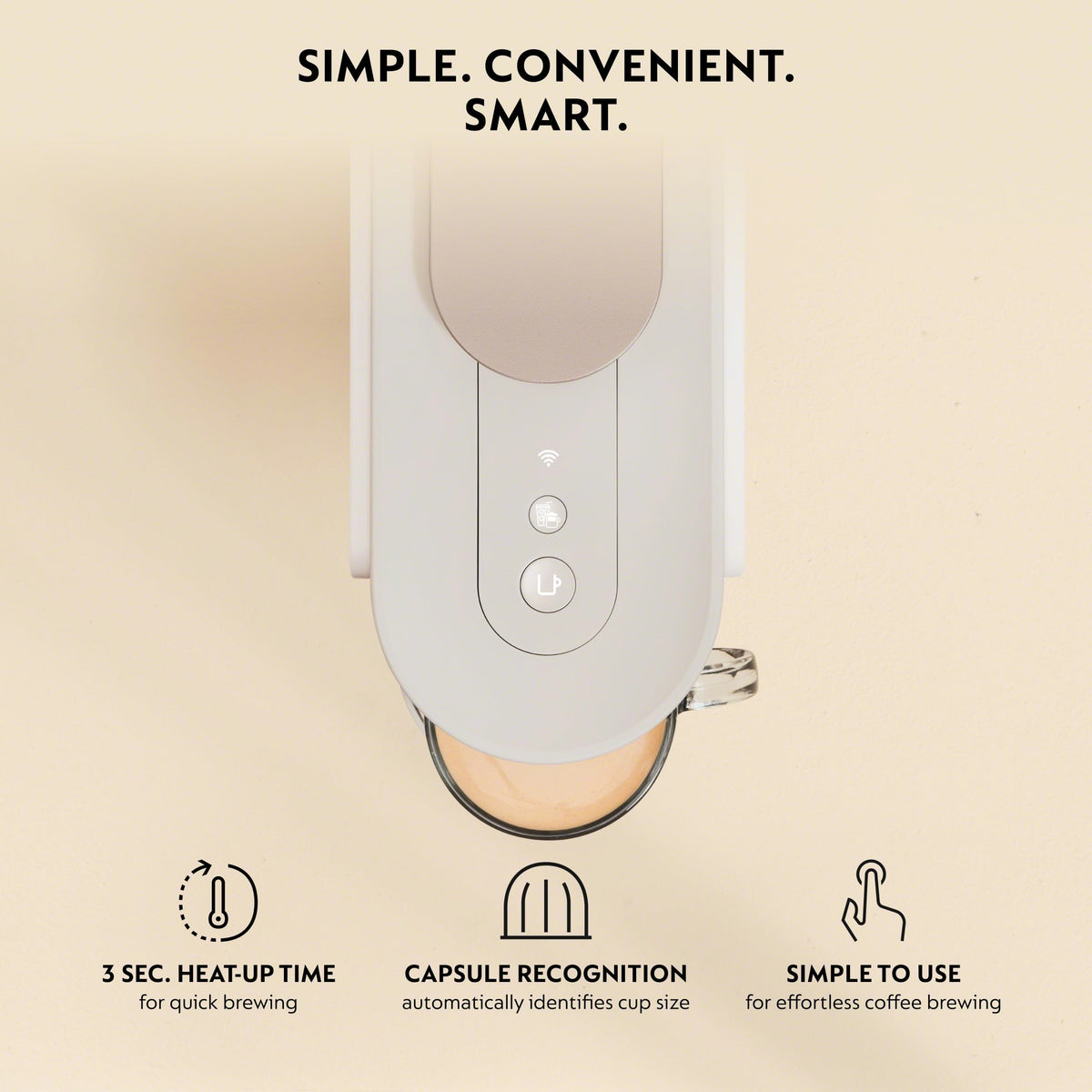 Nespresso Vertuo Up Coffee Creations button enables concentrated brew.