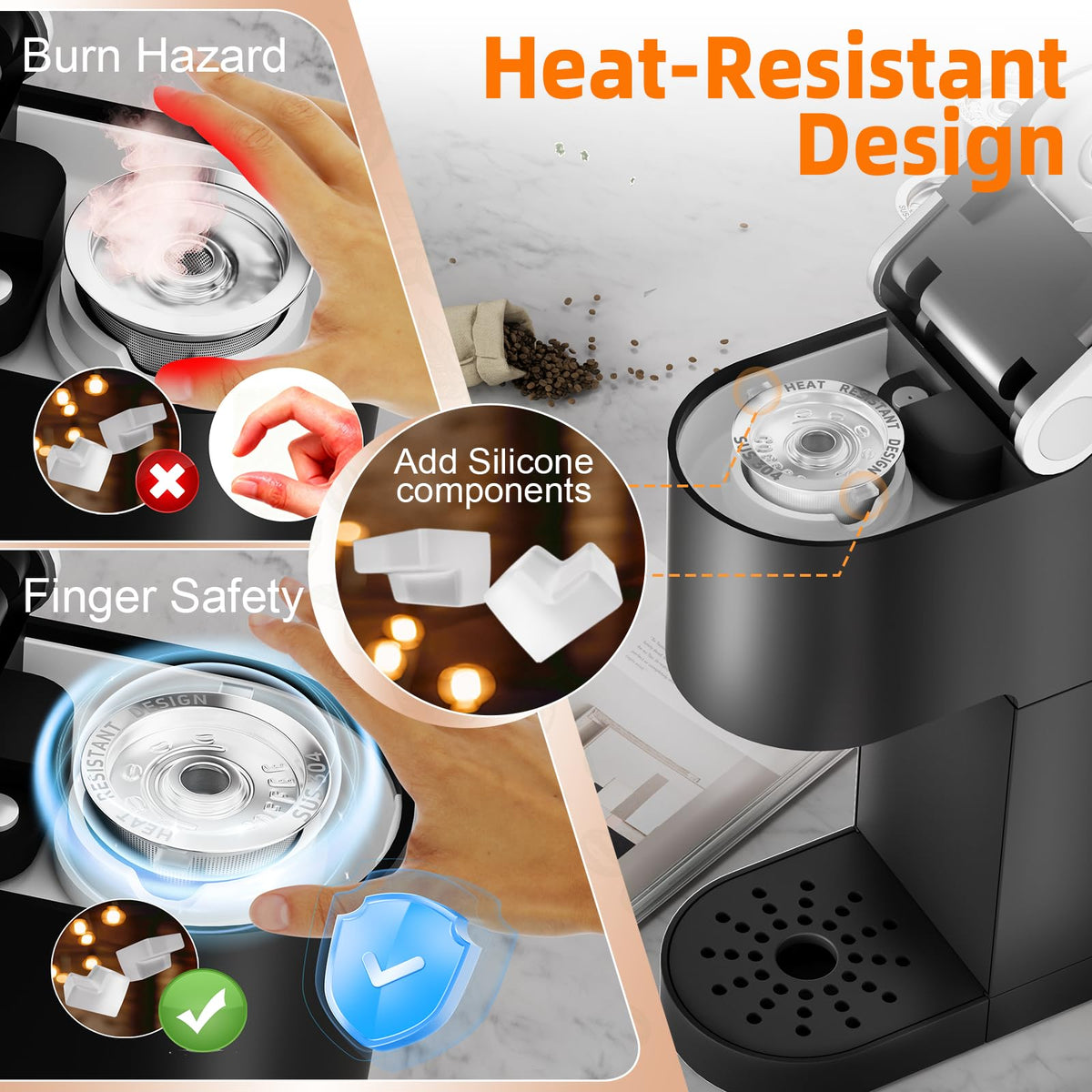 NESSUS adjustable capacity up to 10g for coffee, tea, or cocoa.