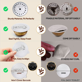 NESSUS BPA-free lids ensure safer brewing with durable aluminum seals.