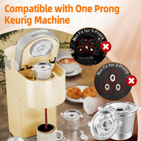 NESSUS stainless steel refillable K cup with heat-resistant handle for safe, easy removal.