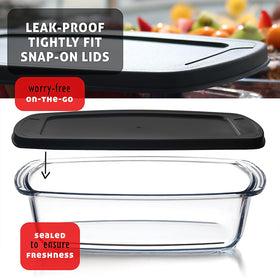Nestl leakproof lid close-up showing snap-on fit for leftovers.