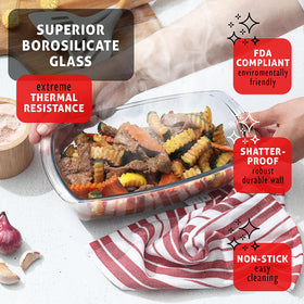 Nestl loaf pan with wide handles for a secure, comfortable grip.