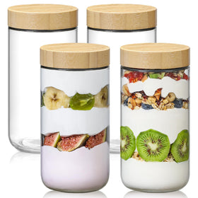 NETANY 4-pack 24oz glass jars with airtight lids for secure, fresh storage.