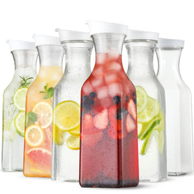 NETANY 50 oz carafe with flip top lid for easy pouring.