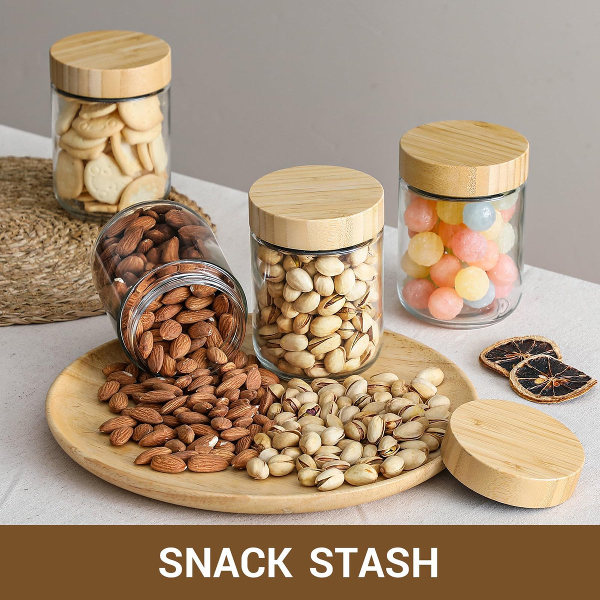 NETANY bamboo lid adds natural style and eco-friendly storage.