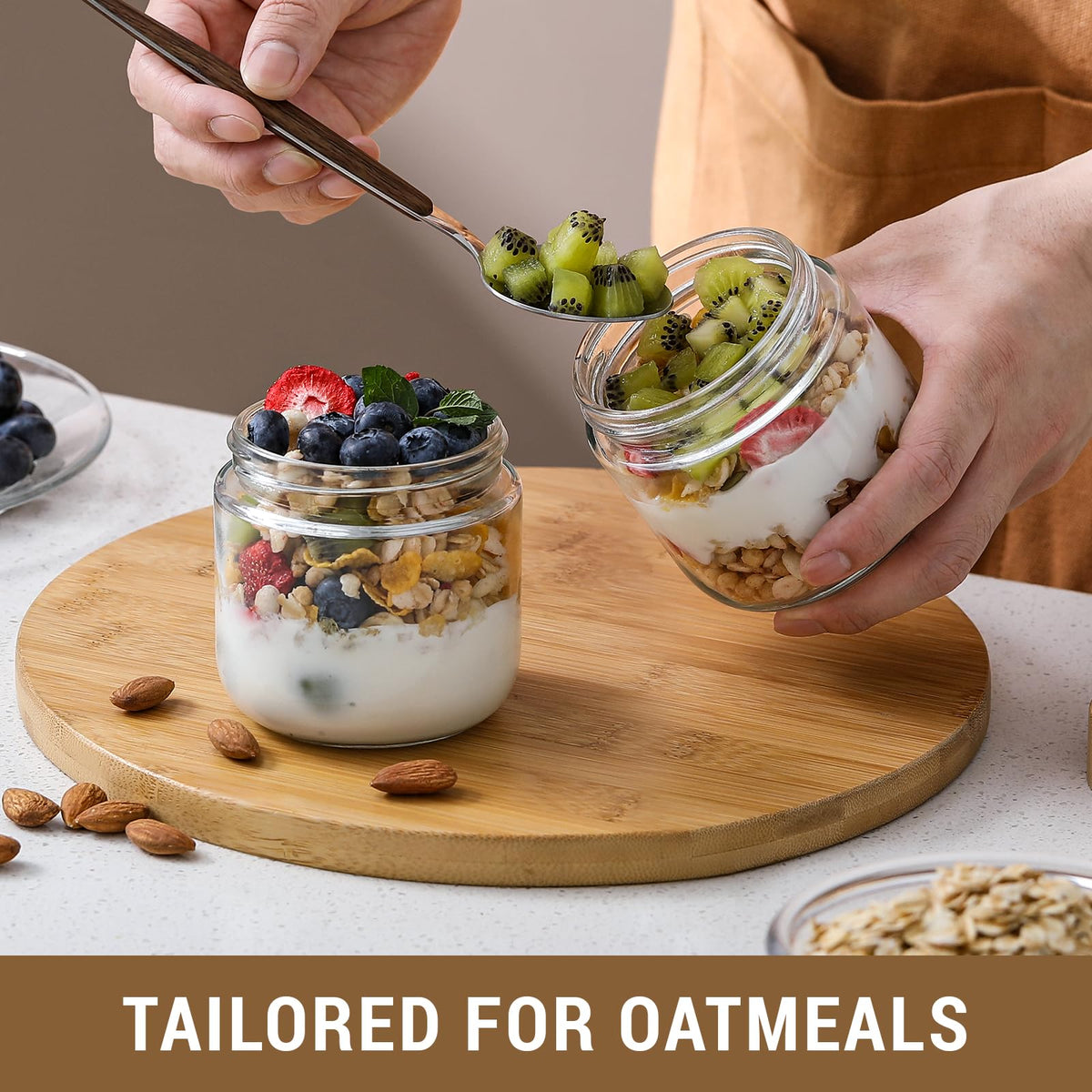 NETANY clear glass storage for snacks, yogurt, jams and spices.