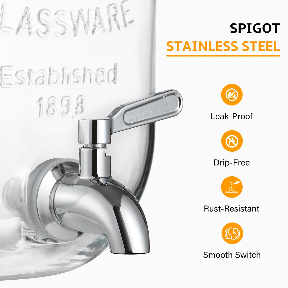 NETANY premium metal stand elevates the dispenser for easy, spill-free pouring