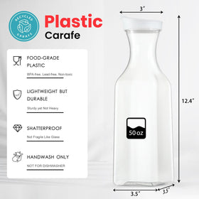 NETANY six-pack square-base carafes for stable beverage display.