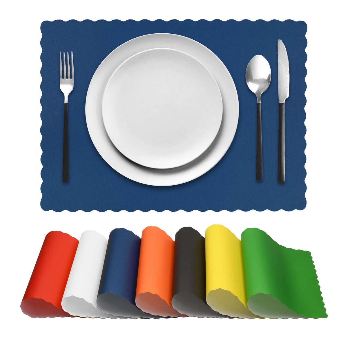 Netko blue placemats bulk pack for tidy, affordable events