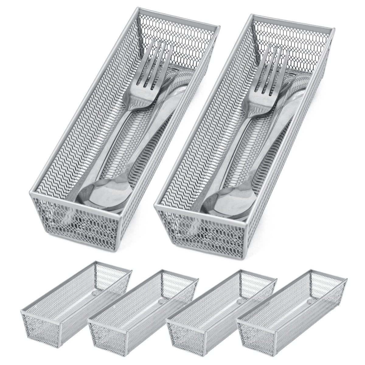 Neudeco silverware organizer drawer 6 sections keeps kitchen utensils neatly organized