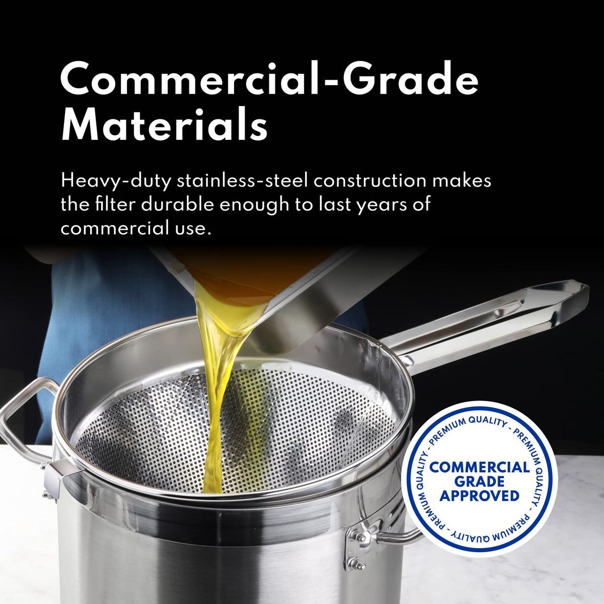 New Star 34257 8-inch strainer perfect for stocks and broths.